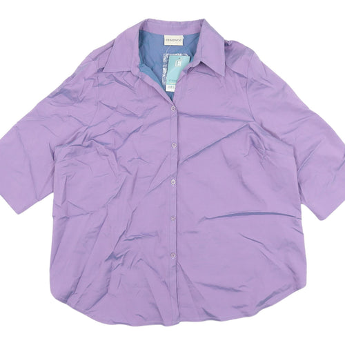 Essence Women's Purple Button-Up Shirt Size 18
