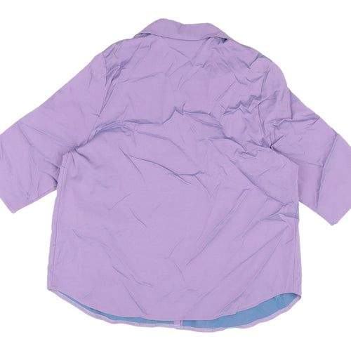 Essence Women's Purple Button-Up Shirt Size 18