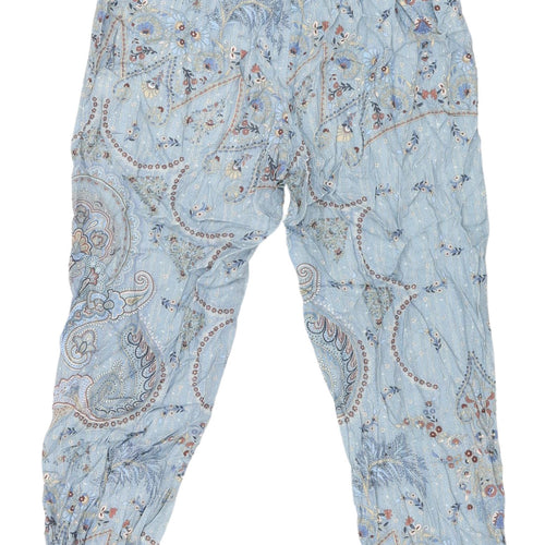 Oysho Women's Blue Cropped Trousers - M, Bohemian Paisley