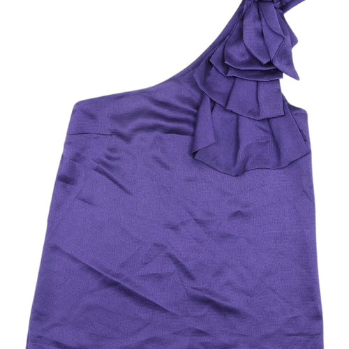 Topshop Women's Purple One Shoulder Bow Tank Size 10