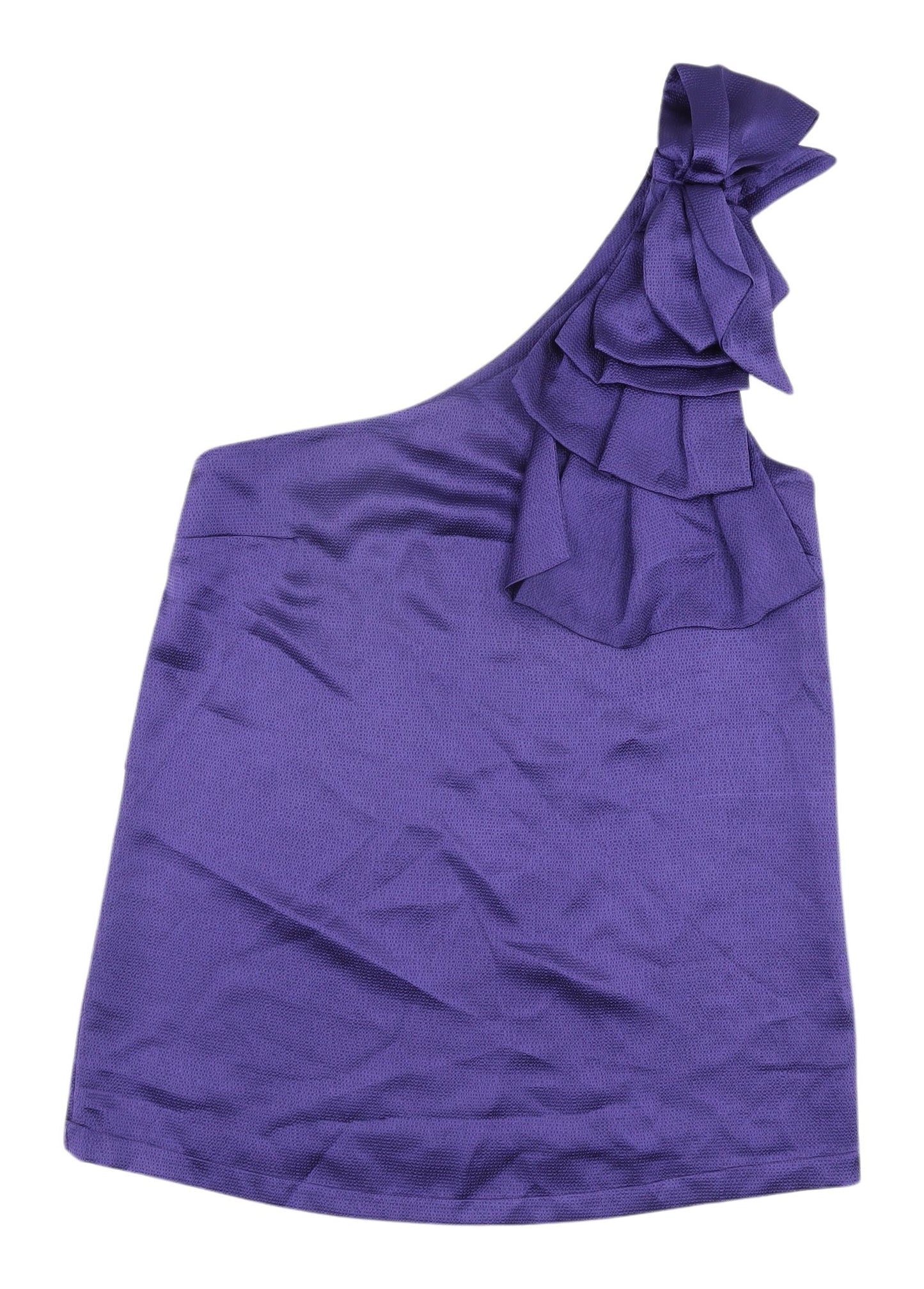 Topshop Women's Purple One Shoulder Bow Tank Size 10