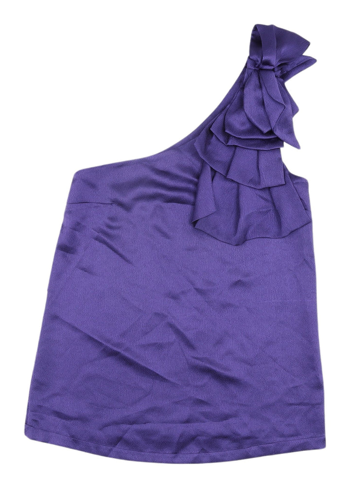 Topshop Women's Purple One Shoulder Bow Tank Size 10
