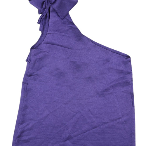 Topshop Women's Purple One Shoulder Bow Tank Size 10
