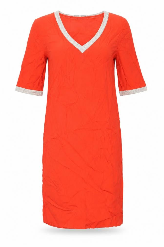 Front view of Gerard Darel Women's Red Shift Dress, size 10