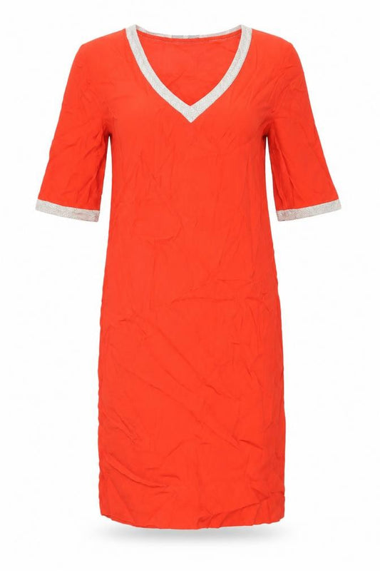 Front view of Gerard Darel Women's Red Shift Dress, size 10