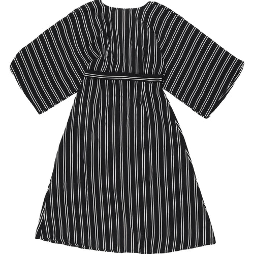 Blu Pepper Women's Black Striped Shirt Dress S