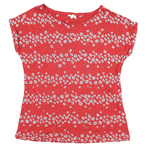 Fat Face Women's Floral Red T-Shirt Size 12