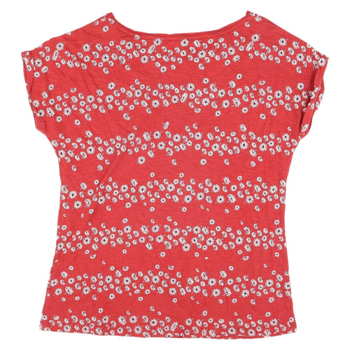 Fat Face Women's Floral Red T-Shirt Size 12