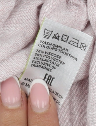 Marks and Spencer Pink Crew Neck T-Shirt - Size 8 Short Sleeve