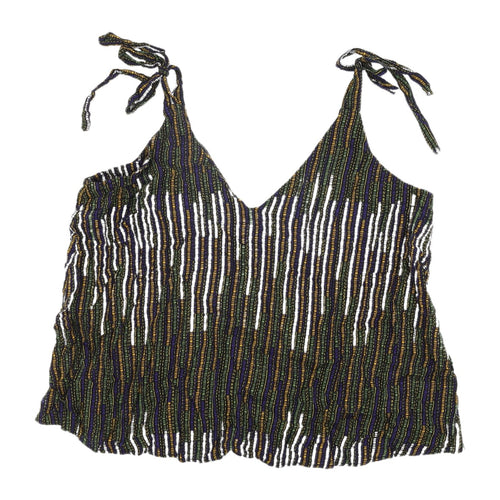 H&M Women's Multicoloured Striped Camisole Tank Top Size 10