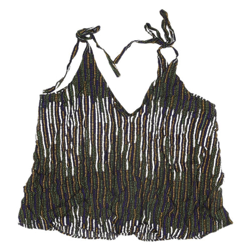 H&M Women's Multicoloured Striped Camisole Tank Top Size 10