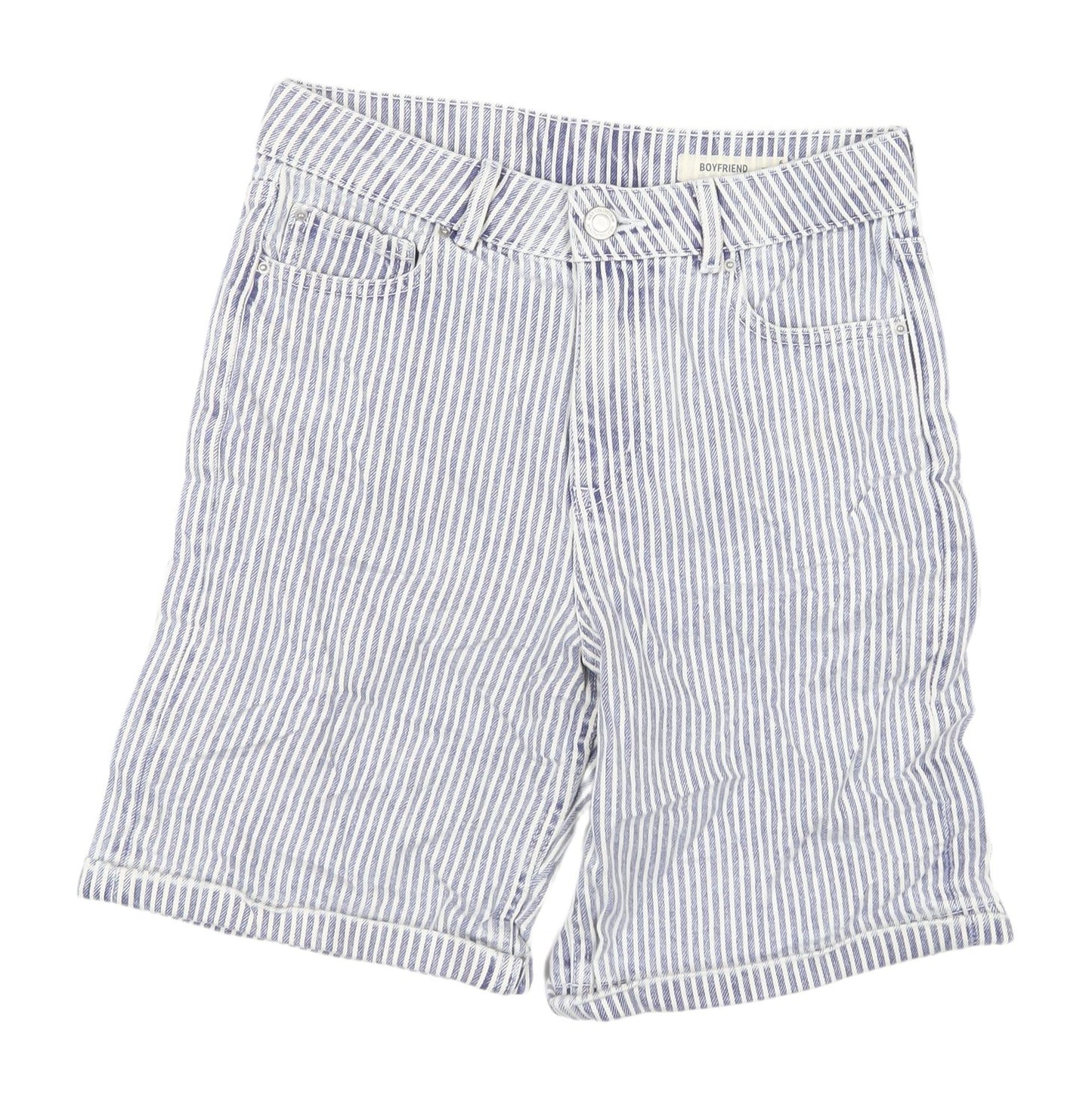 Marks & Spencer Women's Blue Stripe Boyfriend Shorts