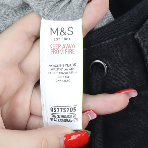 Marks and Spencer Boys Black Denim Jeans 8-9 Years