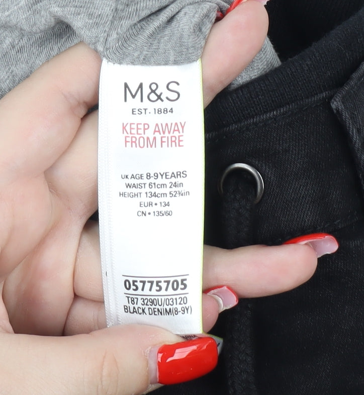Marks and Spencer Boys Black Denim Jeans 8-9 Years
