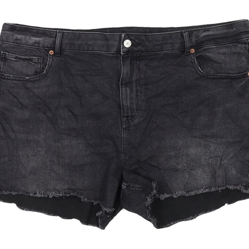 Marks and Spencer Women Black Cut-Off Shorts Size 20