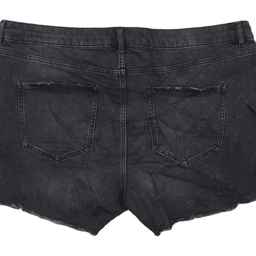 Marks and Spencer Women Black Cut-Off Shorts Size 20