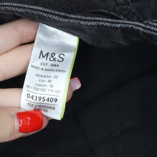 Marks and Spencer Women Black Cut-Off Shorts Size 20