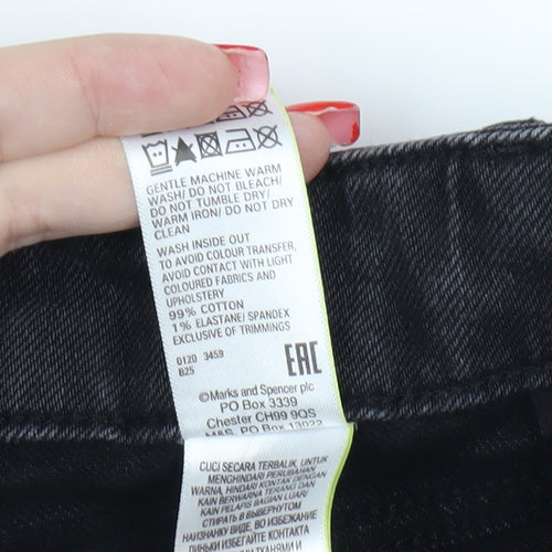 Marks and Spencer Women's Black Cut-Off Denim Shorts