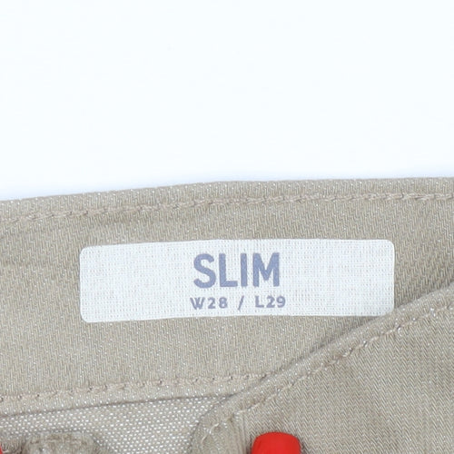 Marks and Spencer Men's Beige Slim Jeans Size 28