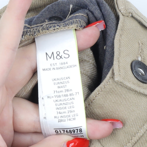 Marks and Spencer Men's Beige Slim Jeans Size 28
