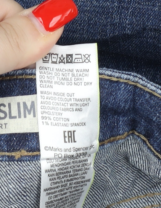 Marks and Spencer Women's Blue Relaxed Slim Jeans