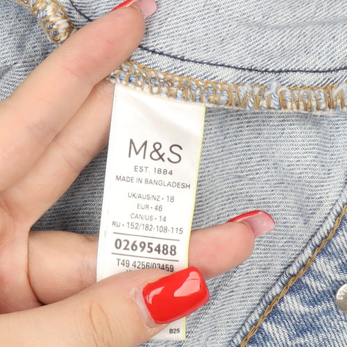 Marks and Spencer Women's Blue Denim Jacket Size 18