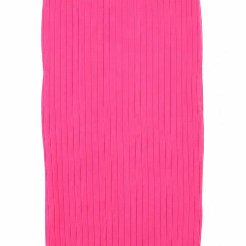 Boohoo Women's Pink Midi Pencil Skirt Size 8