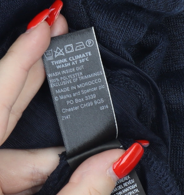 M&S Women's Blue Sleeveless Tank Top Size 12