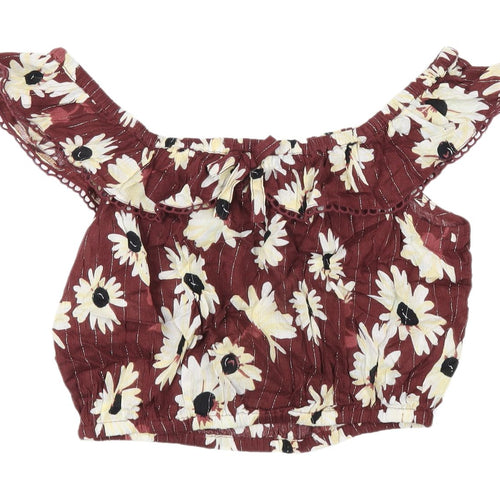 River Island Girls Floral Cropped Blouse Multicoloured 13-14 Years
