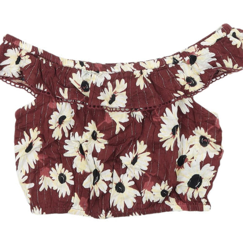 River Island Girls Floral Cropped Blouse Multicoloured 13-14 Years