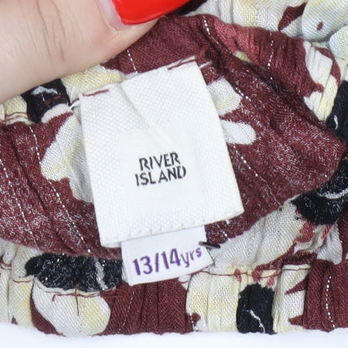 River Island Girls Floral Cropped Blouse Multicoloured 13-14 Years