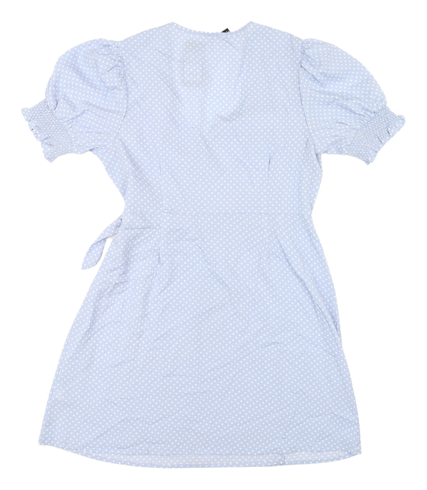 New Look Women's Blue Polka Dot Wrap Dress, Size 14