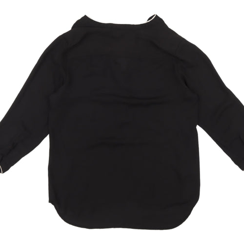 H&M Women's Black V-Neck Blouse - UK 10, 3/4 Sleeve