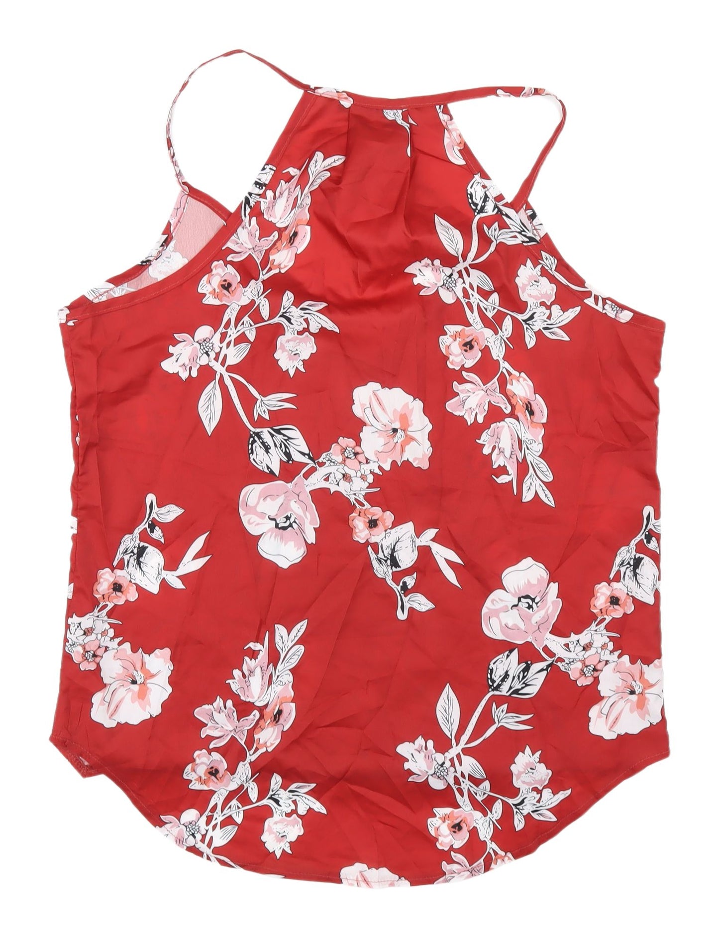 Yoins Women's Red Floral Wrap Tank Top - Size S