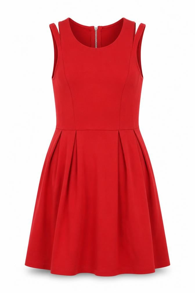 Front view of Dotti Women's Red Sleeveless Dress, size 8