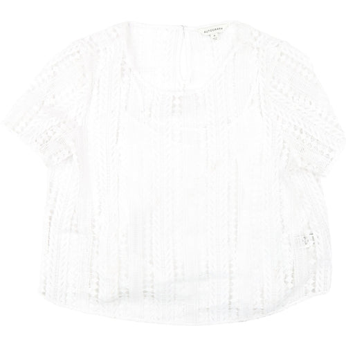 Marks and Spencer Women's White Lace Blouse Size 18