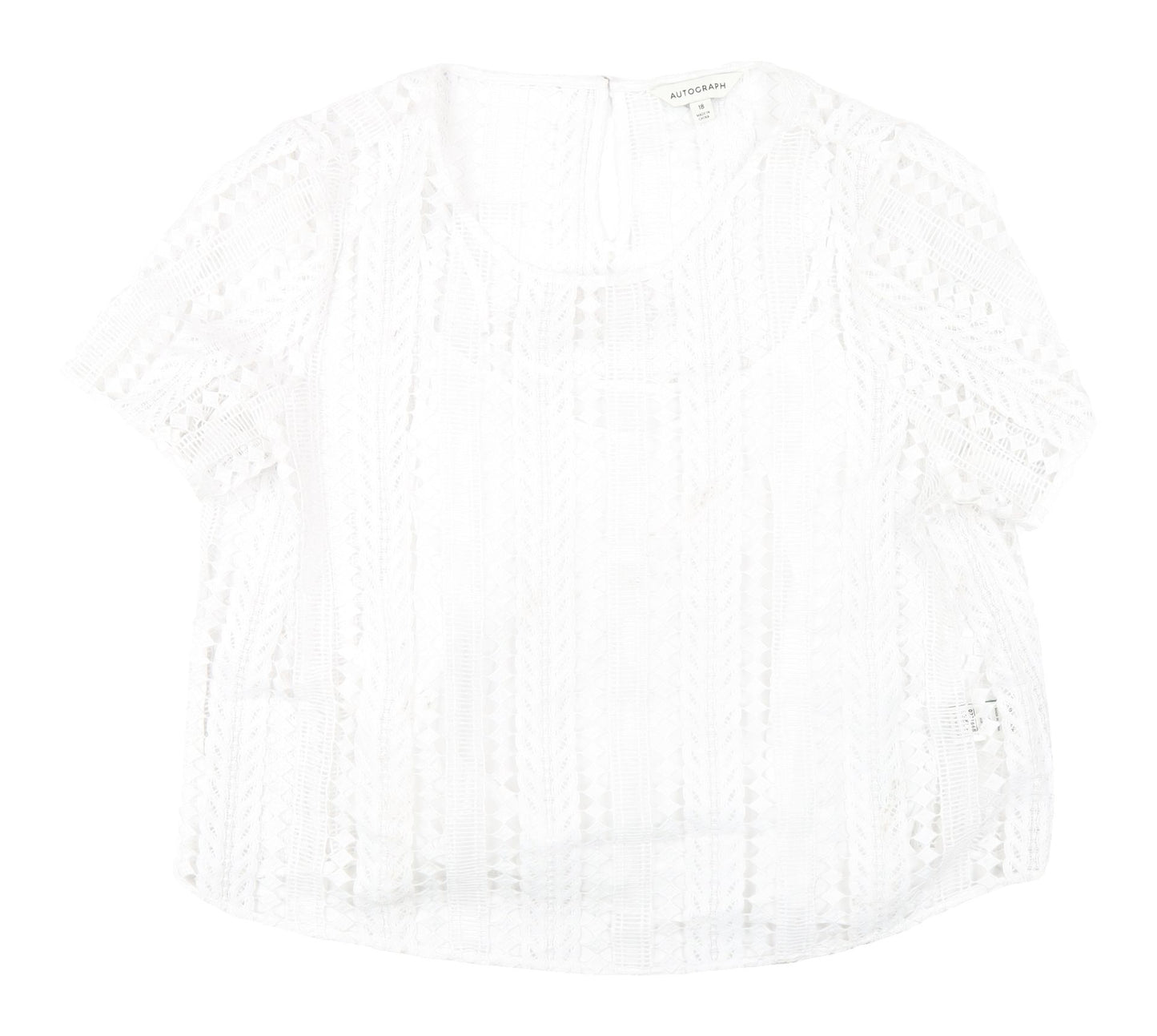 Marks and Spencer Women's White Lace Blouse Size 18