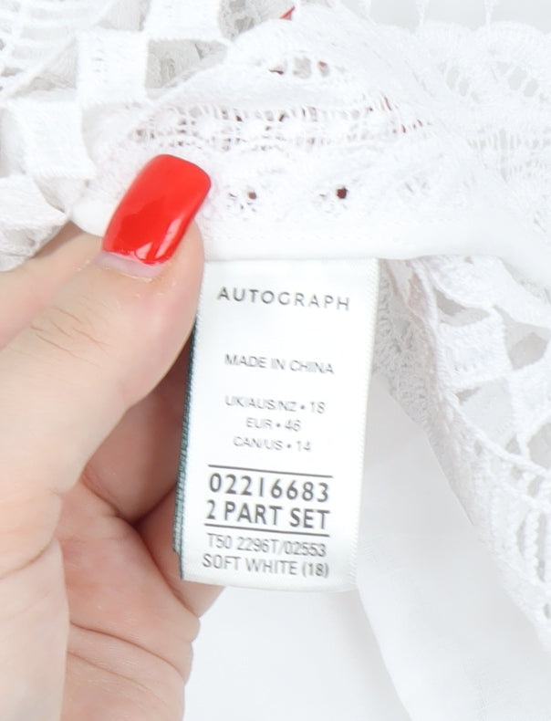 Marks and Spencer Women's White Lace Blouse Size 18