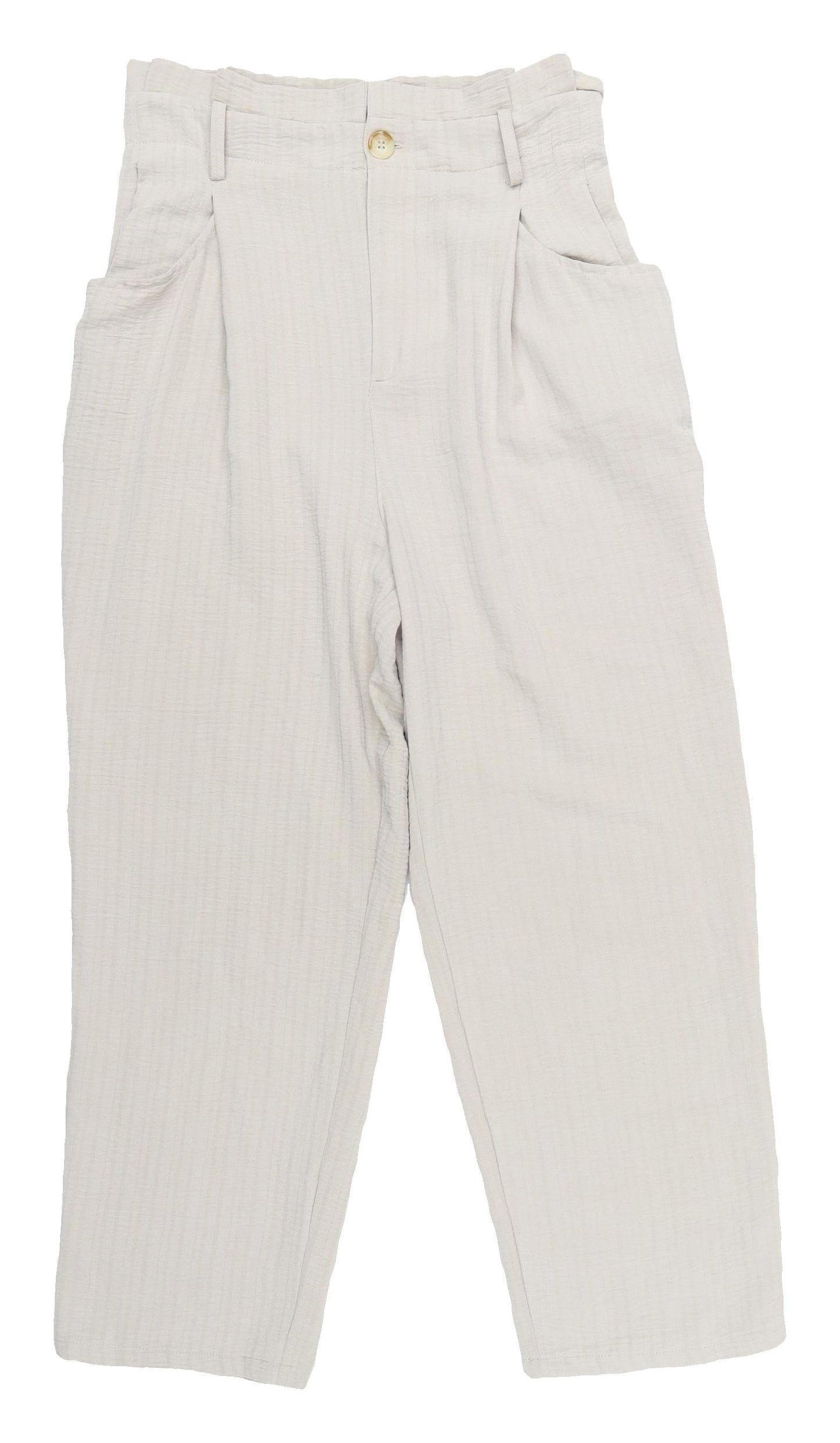 Zara Women's Ivory Pleated Trousers M Belted