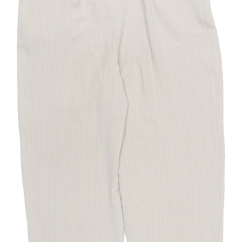 Zara Women's Ivory Pleated Trousers M Belted