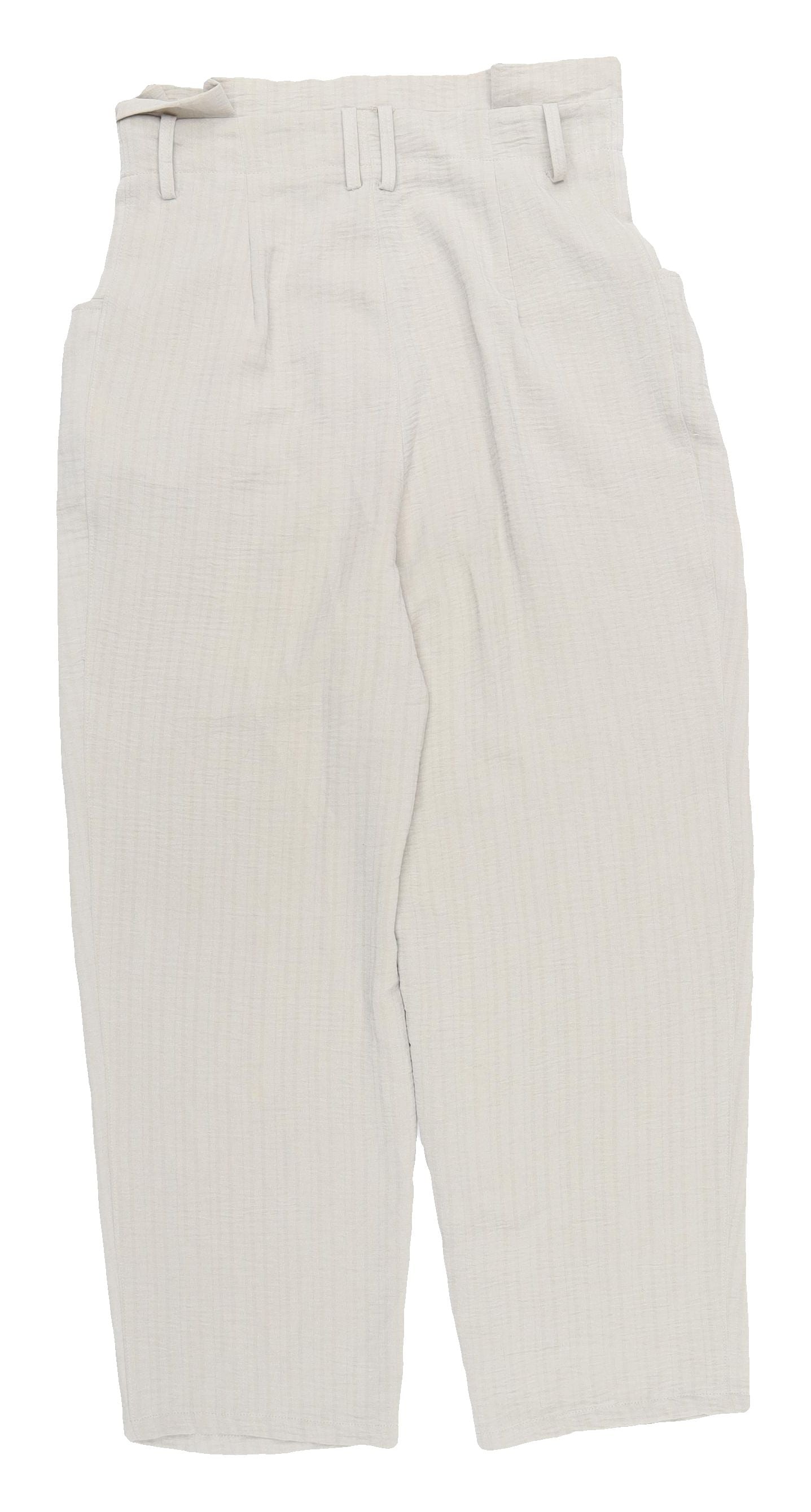 Zara Women's Ivory Pleated Trousers M Belted