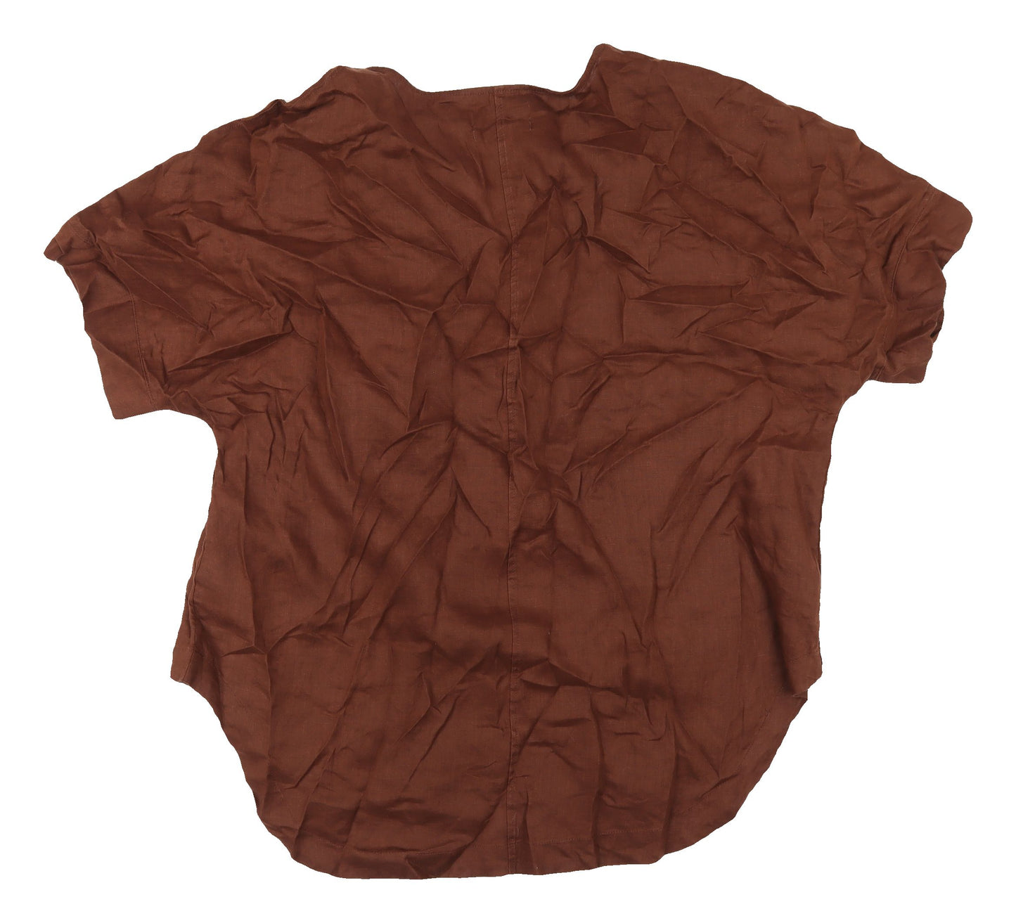 Marks and Spencer Women's Brown Linen V-Neck Top Size 18