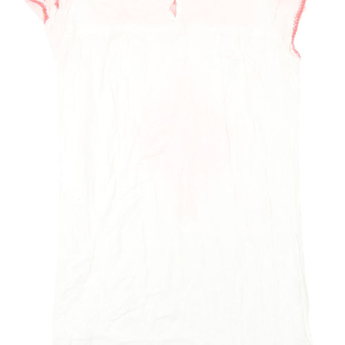 Dotti Women's White Embroidered Shift Dress Size 8