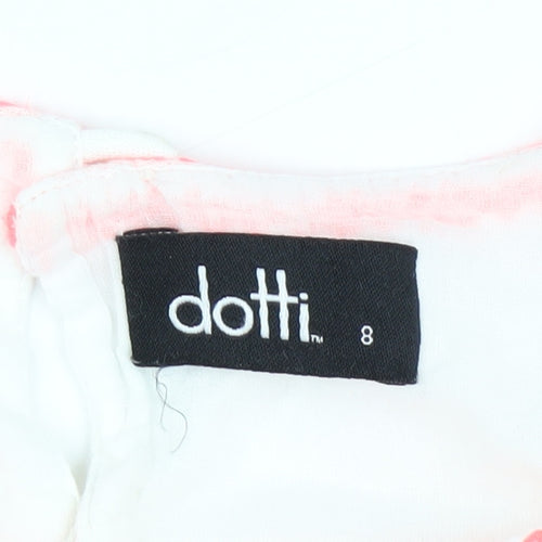 Dotti Women's White Embroidered Shift Dress Size 8