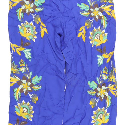 Jaeger Women's Blue Floral Trousers, Size 18