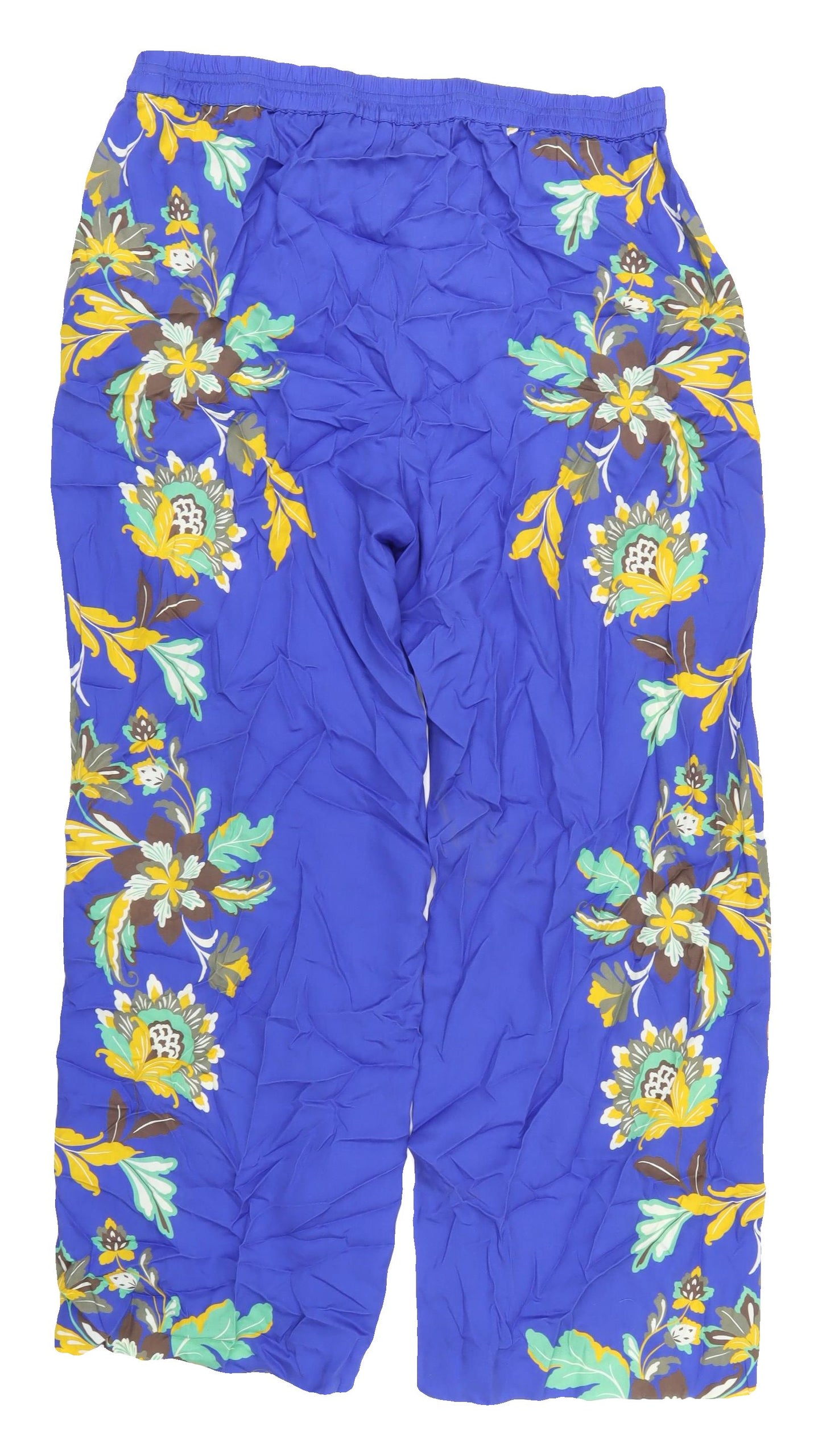 Jaeger Women's Blue Floral Trousers, Size 18
