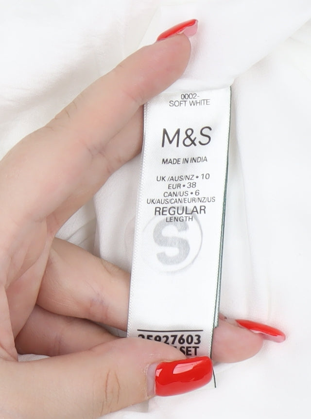 M&S Women’s White Slip Dress, Size 10, Spring/Summer