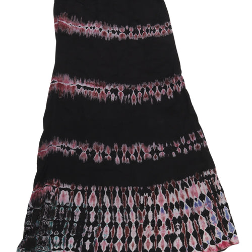 Solitaire Women's Black & Multicoloured Peasant Skirt, Size S