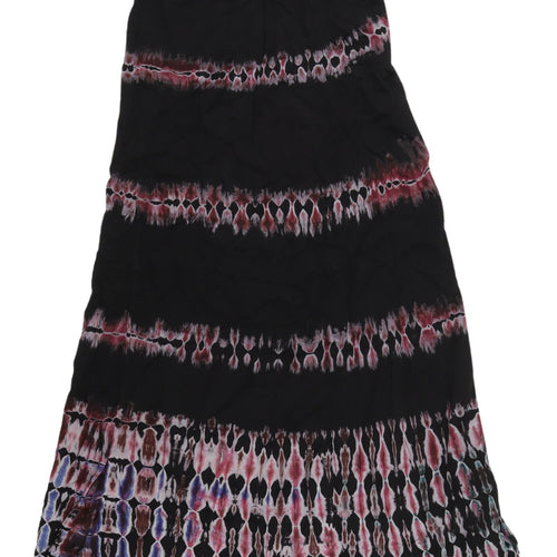 Solitaire Women's Black & Multicoloured Peasant Skirt, Size S