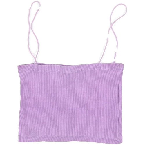 Zara Women’s Purple Cropped Tank Top - Size S